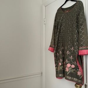 Green and pink kameez shalwar